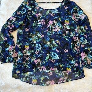 Charlies Blue Floral Women's Blouse